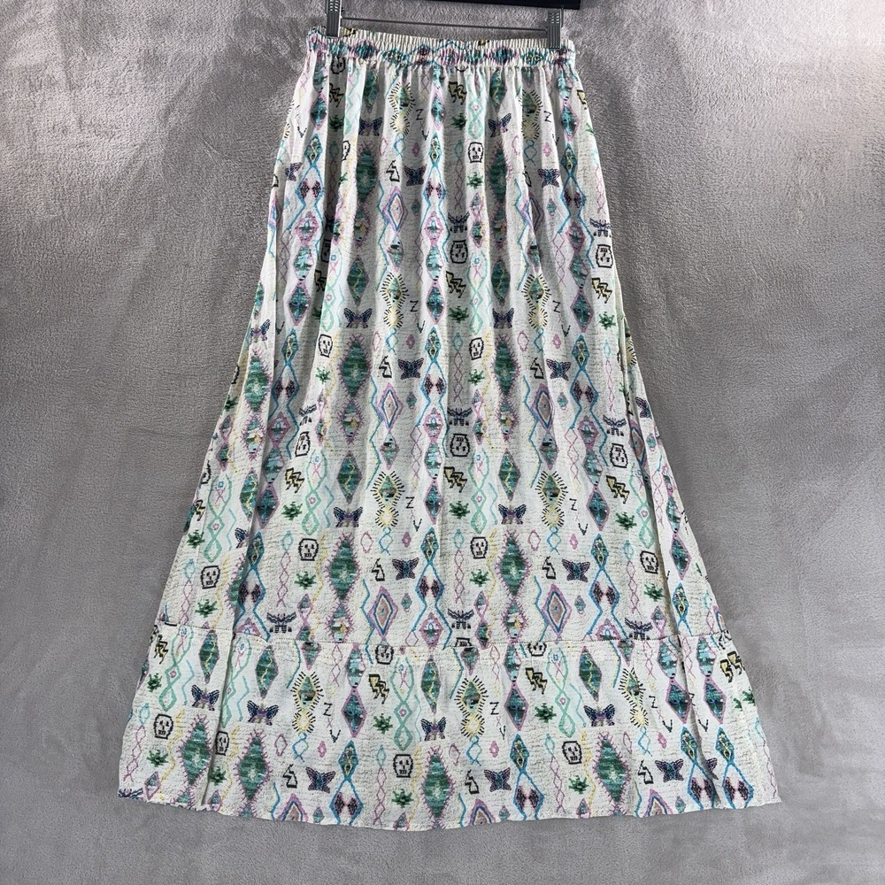 Zadig & Voltaire Joho Kilim Skirt Womens Size 38 White Graphic Print Boho - Picture 3 of 11